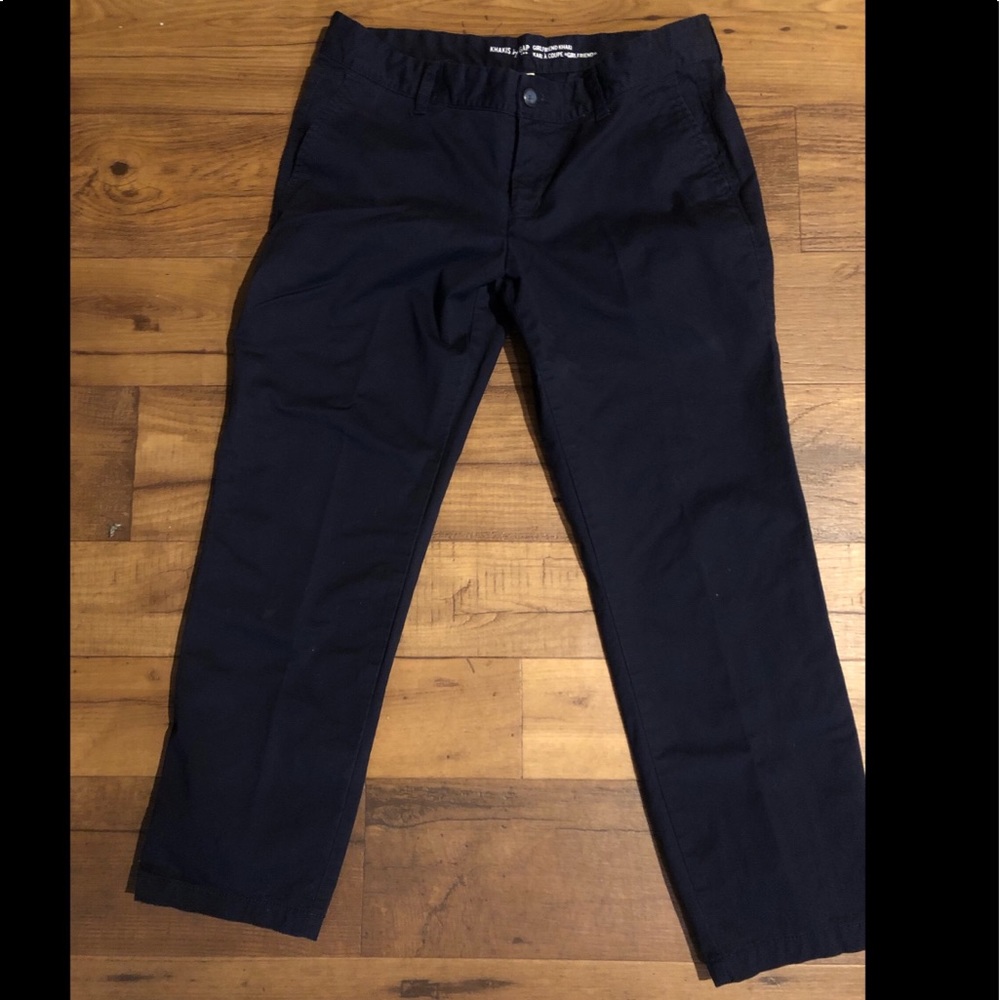 Gap girlfriend khakis size 6 navy blue trousers pants